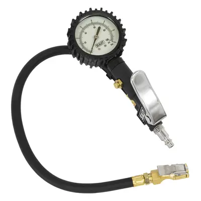 Premium Tyre Inflator - Clip-On Connector - 0.5m Hose & Glow In The Dark Gauge