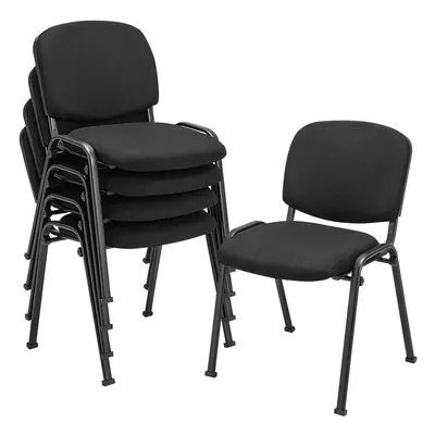 Set of Meeting Room Office Chairs Stackable Mesh Chairs-Black