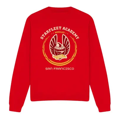 (M, Red) Star Trek Unisex Adult Academy Heraldry Sweatshirt