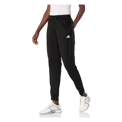 adidas Women's Aeroready Sereno Slim Tapered-Cut 3-Stripes Pants Blac