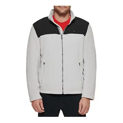 Tommy Hilfiger Men's Classic Zip Front Polar Fleece Jacket Black/Whit