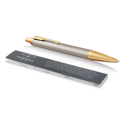 Parker IM Ballpoint Pen Premium Warm Silver and Gold with Medium Point Black Ink Refill (1975571