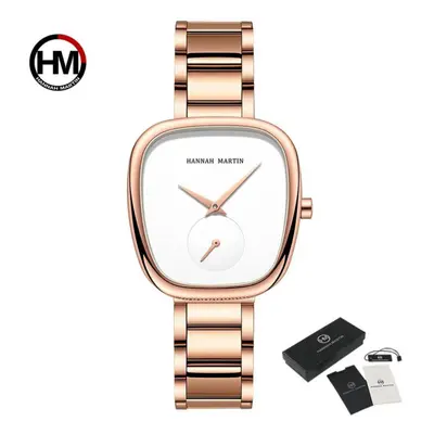 (white, Stainless Steel) Hannah Martin Women&apos;s Quartz Watches Luxury Watch Minimalist Fashi