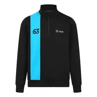 (L) Mercedes George Russell 1/4 Zip Sweatshirt (Black)