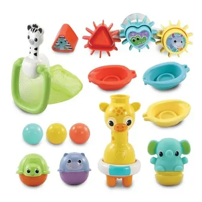 VTech 6-in-1 Bath Set, Bathtub Toy with 10+ Accessories Including Stacking & Linking Boats, Shap