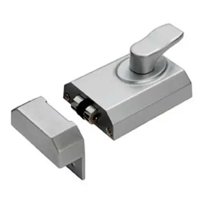 Contract Rim Cylinder Rollerbolt Nightlatch 60mm Satin Chrome Door Lock