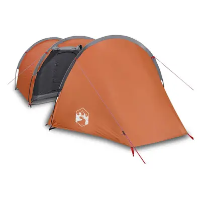 vidaXL Camping Tent Tunnel 4-Person Lightweight Dome Tent Orange Waterproof