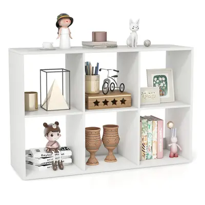 6-Cube Bookshelf Modern Cubby Bookcase with Back Guardrail