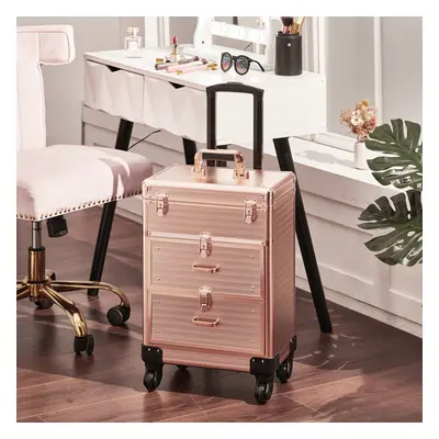 3in1 Portable Cosmetic Makeup Case Manicure Case with Drawers