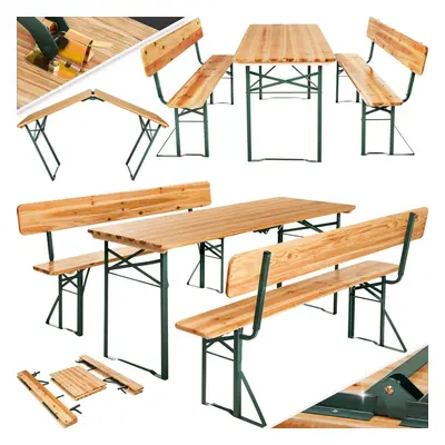 Garden Table and Chairs Picnic Bench Furniture Set Wooden Folding Dining Metal