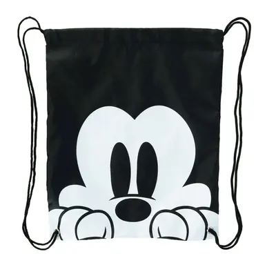 Disney Mickey Mouse Face Drawstring Tote Backpack Black One Size