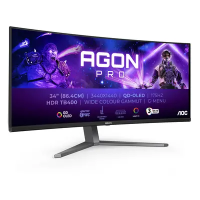 86,36cm/34" (3440x1440) AOC AGON PRO AG346UCD OLED HDR400 TrueBlack 0,03ms 175Hz 2xHDMI DP Speak