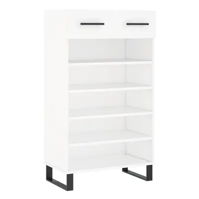 (white) vidaXL Shoe Cabinet Shoe Cupboard Shoe Rack Shoe Shelf Black Engineered Wood