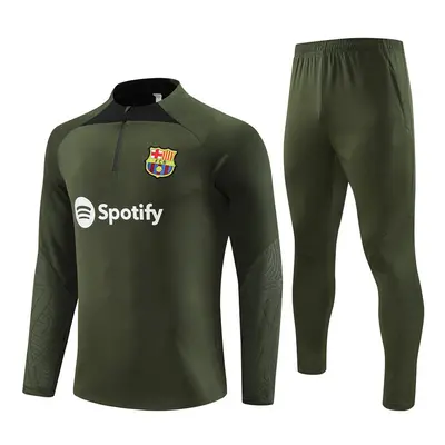 (2324 Barcelona Army Green, M) Jersey Long Sleeve Football Training