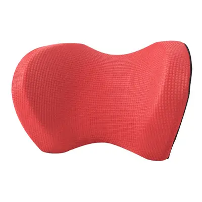 (red) Car Neck Headrest Pillow Ice Silk Auto Seat Neck Head Support Pillow For