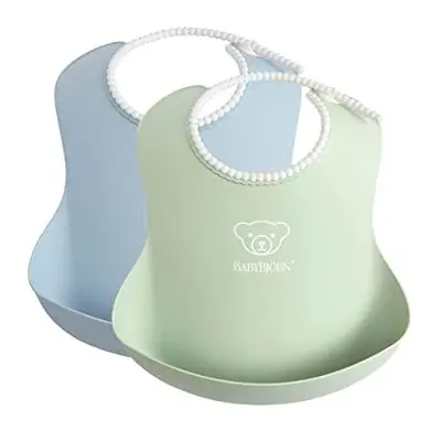 Baby Bib, 2-pack, Powder green/Powder blue