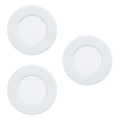 3 PACK Flush Ceiling Downlight White Steel 2.7W Built in LED 85mm 3000K