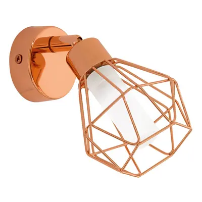 Wall Spot Light Copper Steel Shade White Satin Glass Bulb G9 1x3W Included