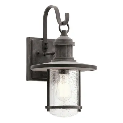 Outdoor IP44 Bulb Wall Light Lantern Weathered Zinc LED E27 100W d01773