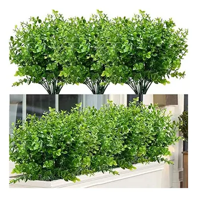 8pcs Artificial Greenery Plants Outdoor Fake Plastic Greenery Shrubs Plants for Outside Indoor H