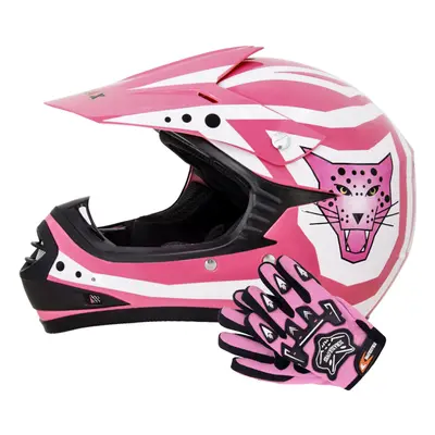 (Pink, L) Zorax ZOR-X17 Children Kids Motocross Helmet ECE2206 Dirt Bike Off Road Motorbike Helm