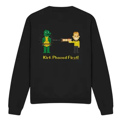 (S, Black) Star Trek Unisex Adult Kirk Phased First Sweatshirt