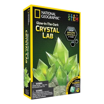 NATIONAL GEOGRAPHIC Glow-in-the-Dark Crystal Growing Lab - DIY Crystal Creation - Includes Real 