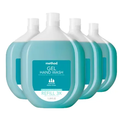 Method Gel Hand Soap Refill Waterfall Recyclable Bottle Biodegradable Formula oz (Pack of 4)