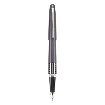 Pilot MR Retro Pop Collection Gel Roller Pen in Gift Box Gray Barrel with Houndstooth Accent Fin