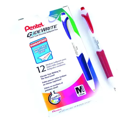 Pentel GlideWrite Ballpoint Pen with TechniFlo Ink (1.0mm) Medium Lin