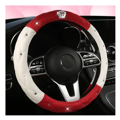 (Color 1) Motocovers Car Steering Wheel Cover Universal Anti-Slip Suede Car Steering