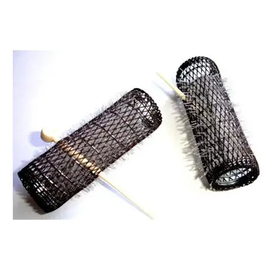 2 Pack HAIR STYLING BRUSH ROLLERS & PINS Hair Curlers 7/8" x 3" Bristles (12 Rollers)