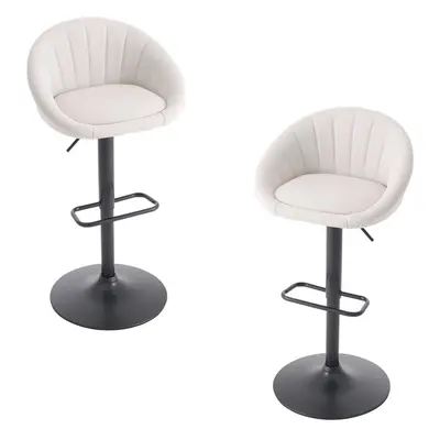 (Beige) Set Chic Swivel Breakfast Bar Stools