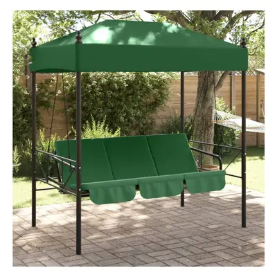 vidaXL Patio Swing Bench with Canopy GreenSteel