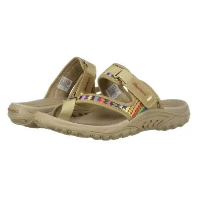 Skechers Women's Reggae-Mad Swag-Toe Thong Woven Sandal Dark Natural