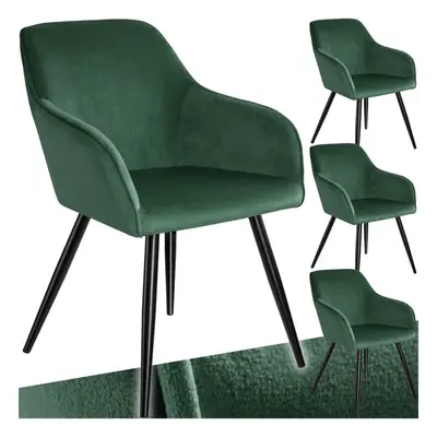 (dark green / black, Set of 4) Dining Chair Accent Bedroom Furniture Velvet Armchair Living Room