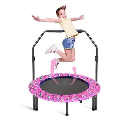 36'' Kids Trampoline Body Coordination with Adjustable Handle Back Panel