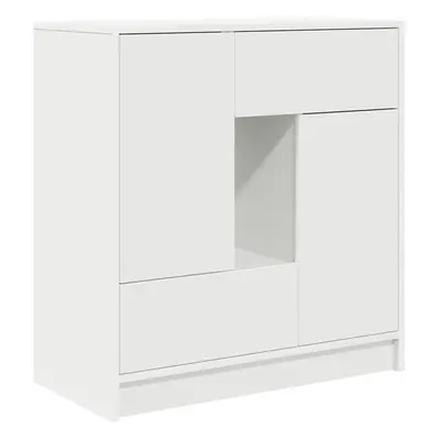 (white) vidaXL Sideboard with Drawers and Doors Black Oak 70.5x34x74.5 cm