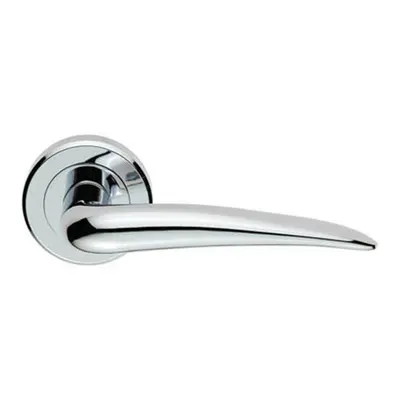 PAIR Straight Tapered Handle on Round Rose Concealed Fix Polished Chrome