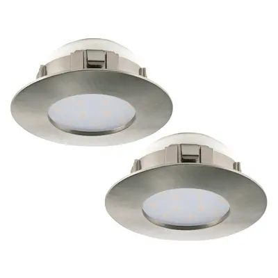 2 PACK Wall / Ceiling Flush Downlight Satin Nickel Plastic 6W Built in LED