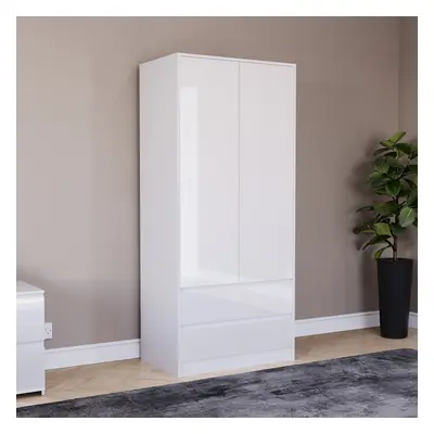 (White) Glinton Door Drawer Wardrobe Bedroom Storage