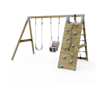 Premium Double Swing with Up and Over Wall - Flex and Baby Dusky Pink