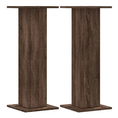 (brown oak, x x cm) vidaXL Speaker Stands Living Room Speaker Floor Stand pcs Engineered Wood