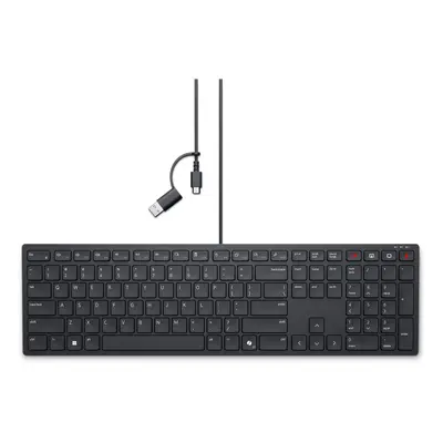 Dell Wired Collaboration Keyboard KB525C - Keyboard - USB, USB-C - QWERTY - UK - black - with ye