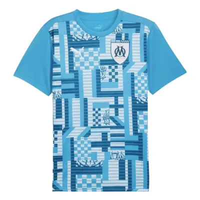 (XXL) Marseille Pre-Match SS Shirt (Bleu Azur)