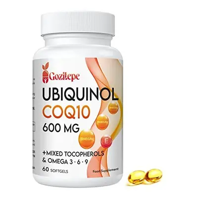 Ubiquinol CoQ10 600mg Softgels with Omega 6 Vitamin E Servings Coenzyme Q10 Active Antioxidant F