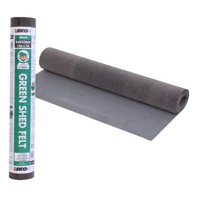 (Green (10m x 1m)) Heavy-Duty Standard Grade Mineral Shed Roofing Felt With 13mm Pack of Galvani