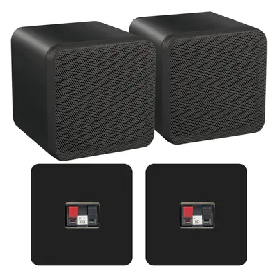 Pair of Inch ABS Bookshelf Speakers - 80W 8Ohm - Black HiFi Surround Sound Home Cinema