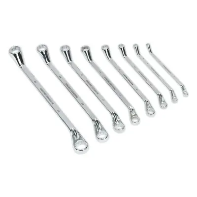 8pc Double Ended Offset / Angled Ring Spanner Set -12 Point Metric Socket Wrench