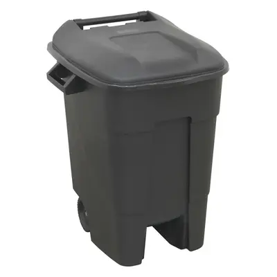 100 Litre Capacity Wheelie Bin - Solid Rear Axle - Two 200mm Wheels - Black